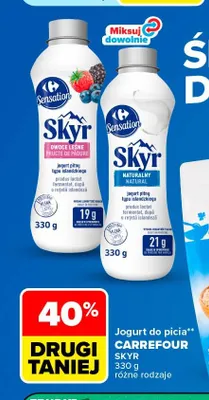 Jogurt do picia Skyr Carrefour Sensation owoce leśne promocja w Carrefour Market