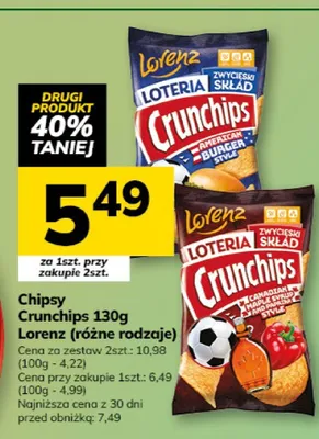 Chipsy Crunchips Lorenz (różne rodzaje) promocja w Hitpol