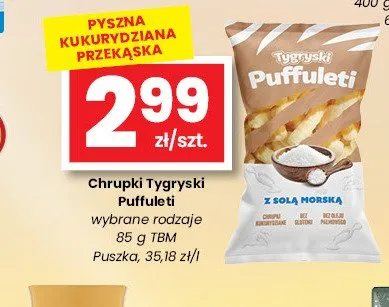 Chrupki kukurydziane Tygryski Puffuleti promocja w emma MARKET