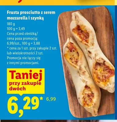 Frusta prosciutto z serem mozzarella i szynką promocja w Lidl