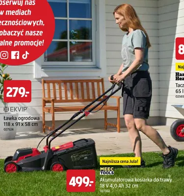 Akumulatorowa kosiarka do trawy Meec Tools promocja w Jula