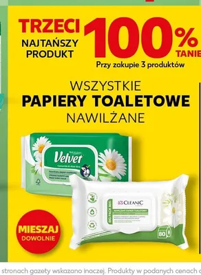 Papier toaletowy nawilżany Velvet Camomile & Aloe Vera promocja w Kaufland