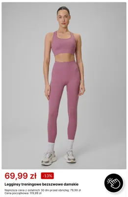 Legginsy treningowe bezszwowe damskie 4F promocja w 4F