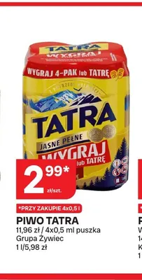 Piwo Tatra promocja w Chorten