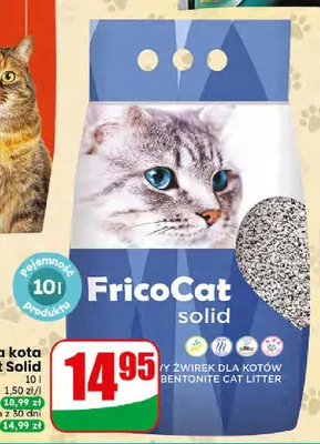 Żwirek dla kota bentonitowy Fricocat Solid promocja w Dino