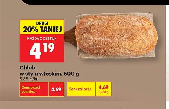 Chleb w stylu włoskim promocja w Biedronka