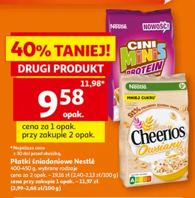 Płatki śniadaniowe Nestlé Cini Minis Protein promocja w Auchan