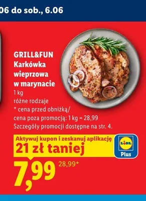 Karkówka wieprzowa w marynacie Grill&Fun promocja w Lidl
