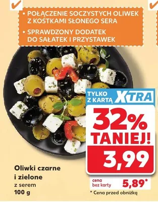 Oliwki czarne i zielone z serem promocja w Kaufland