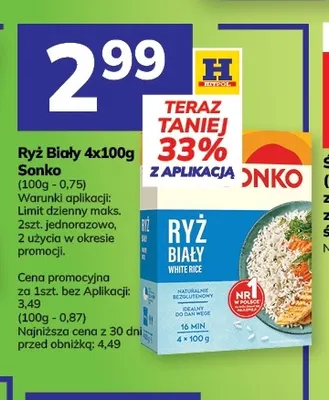 Ryż biały Sonko 4-pak 100 g promocja w Hitpol