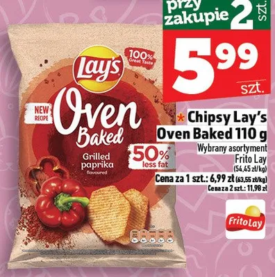 Chipsy Lay's Oven Baked 110g promocja w TOPAZ