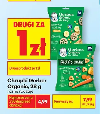 Chrupki Gerber Organic bananowe promocja w Biedronka