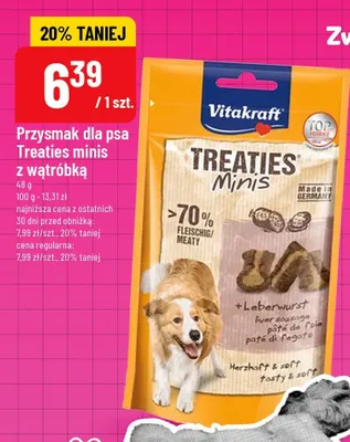 Przysmak dla psa Vitakraft Treaties Minis z wątróbką promocja w POLOmarket
