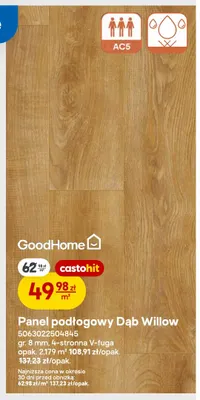 Panel podłogowy Dąb Willow GoodHome promocja w Castorama