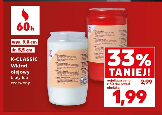 Wkład olejowy biały K-Classic promocja w Kaufland