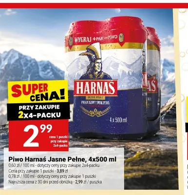 Piwo Harnaś 4-pak 500 ml promocja w Twój Market