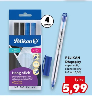 Długopisy Hang stick Pelikan 4-pak promocja w Kaufland