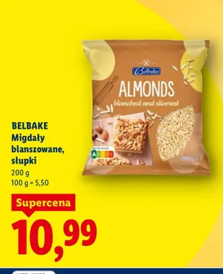 Migdały blanszowane, słupki promocja w Lidl