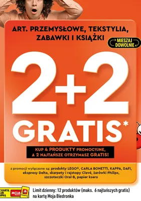 Art. przemysłowe, tekstylia, zabawki i książki promocja w Biedronka
