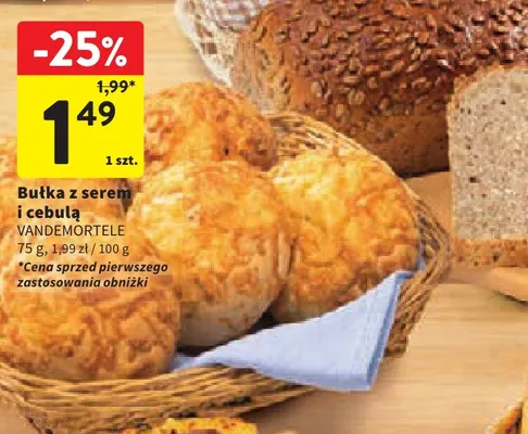Bułka z serem i cebulą Vandemortele promocja w Intermarche