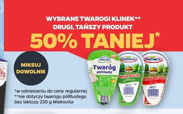 Twaróg wiejski klinek Piątnica promocja w Netto