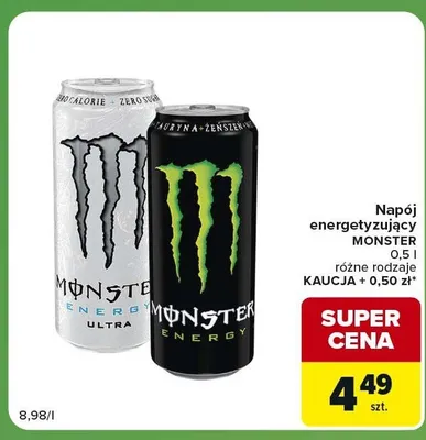 Napój energetyzujący Monster Energy promocja w Carrefour Express