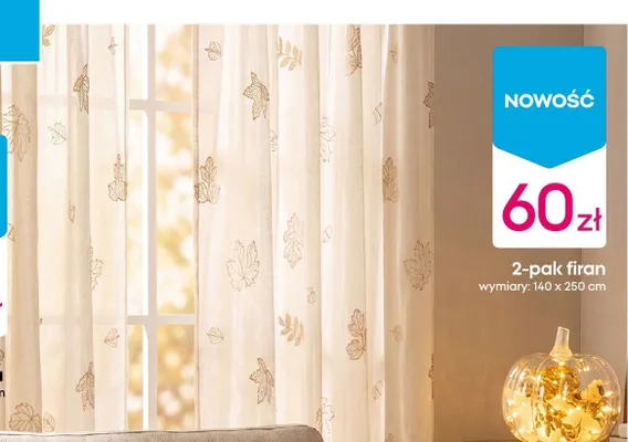 Firany 2-pak 140x250 cm promocja w Pepco