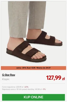 Klapki G-Star Raw promocja w eobuwie.pl