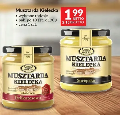 Musztarda Kielecka wybrane rodzaje promocja w Makro