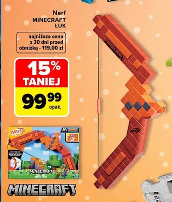 Łuk Nerf Minecraft promocja w Carrefour