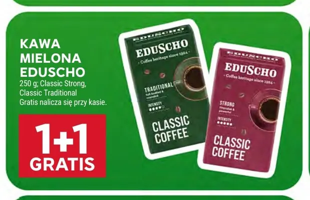 Kawa mielona Eduscho Classic Strong promocja w Stokrotka