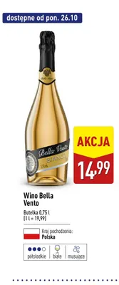 Wino białe Bella Vento promocja w Aldi