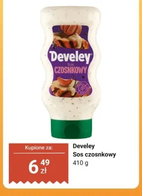 Sos czosnkowy Develey promocja w Dino