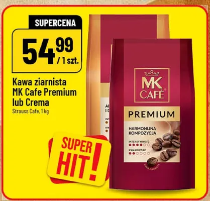 Kawa ziarnista MK Cafe Premium Klub Crema Strauss Cafe promocja w POLOmarket