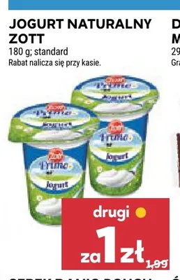 Jogurt naturalny Primo Zott promocja w Stokrotka
