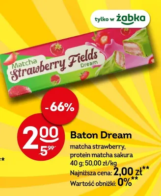 Baton Dream matcha strawberry promocja w Żabka