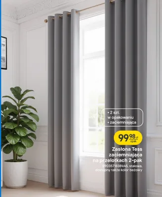 Zasłona zaciemniająca Tess na przelotkach 2-pak promocja w Castorama