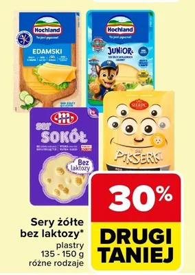 Sery żółte bez laktozy różne rodzaje promocja w Carrefour