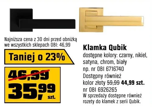 Klamka Qubik promocja w OBI