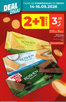 Wafelki Roshen cytrynowe promocja w Dealz