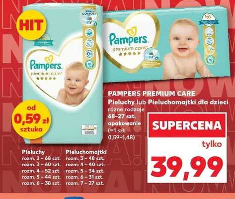 Pieluchomajtki Pampers Premium Care promocja w Kaufland