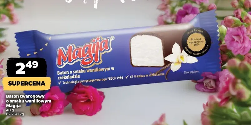 Baton twarogowy o smaku waniliowym Magija promocja w Netto