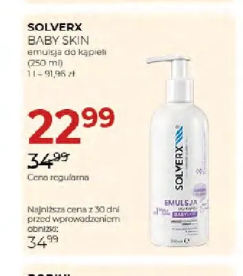 Emulsja do kąpieli Solverx Baby Skin promocja w Drogerie Jawa