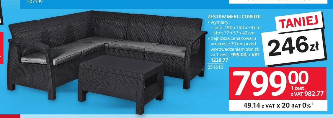 Zestaw mebli Corfu Ii promocja w Selgros