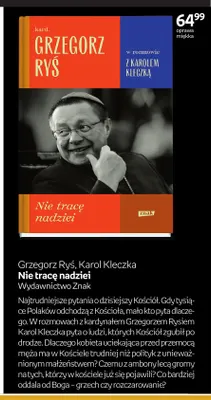 Książka Nie tracę nadziei Grzegorz Ryś, Karol Kleczka promocja w Empik