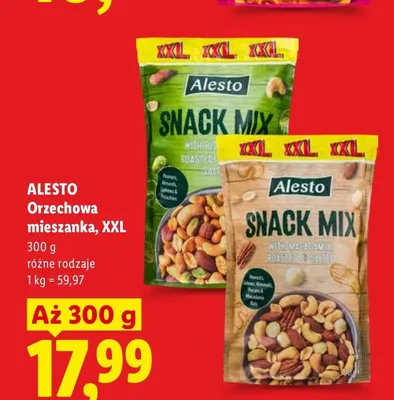 Orzechowa mieszanka Alesto Snack Mix Roasted & Salted XXL promocja w Lidl
