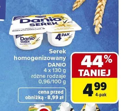 Serek homogenizowany Danio 4-pak 130g promocja w Carrefour Market