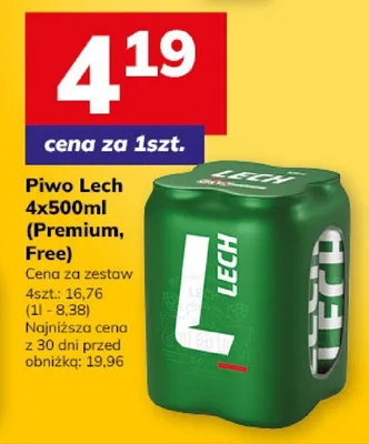 Piwo Lech 4x500ml (Premium, Free) promocja w Hitpol