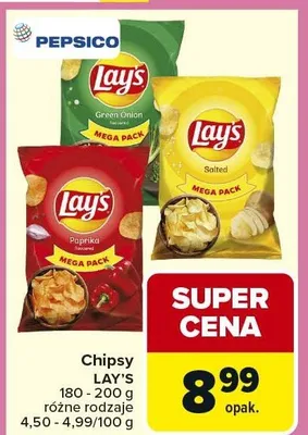 Chipsy różne rodzaje promocja w Carrefour