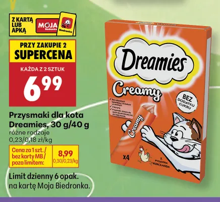 Przysmaki dla kota Dreamies promocja w Biedronka